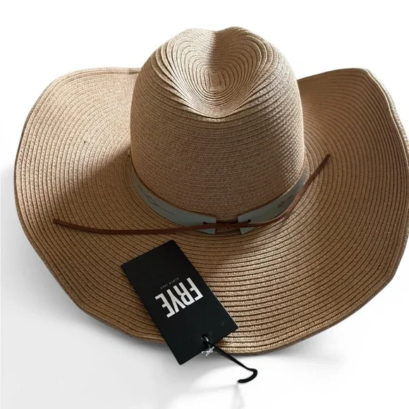 Frye Women’s Paperbraid Pinch Crown Cowboy Sun Hat NWT - Picture 5 of 11